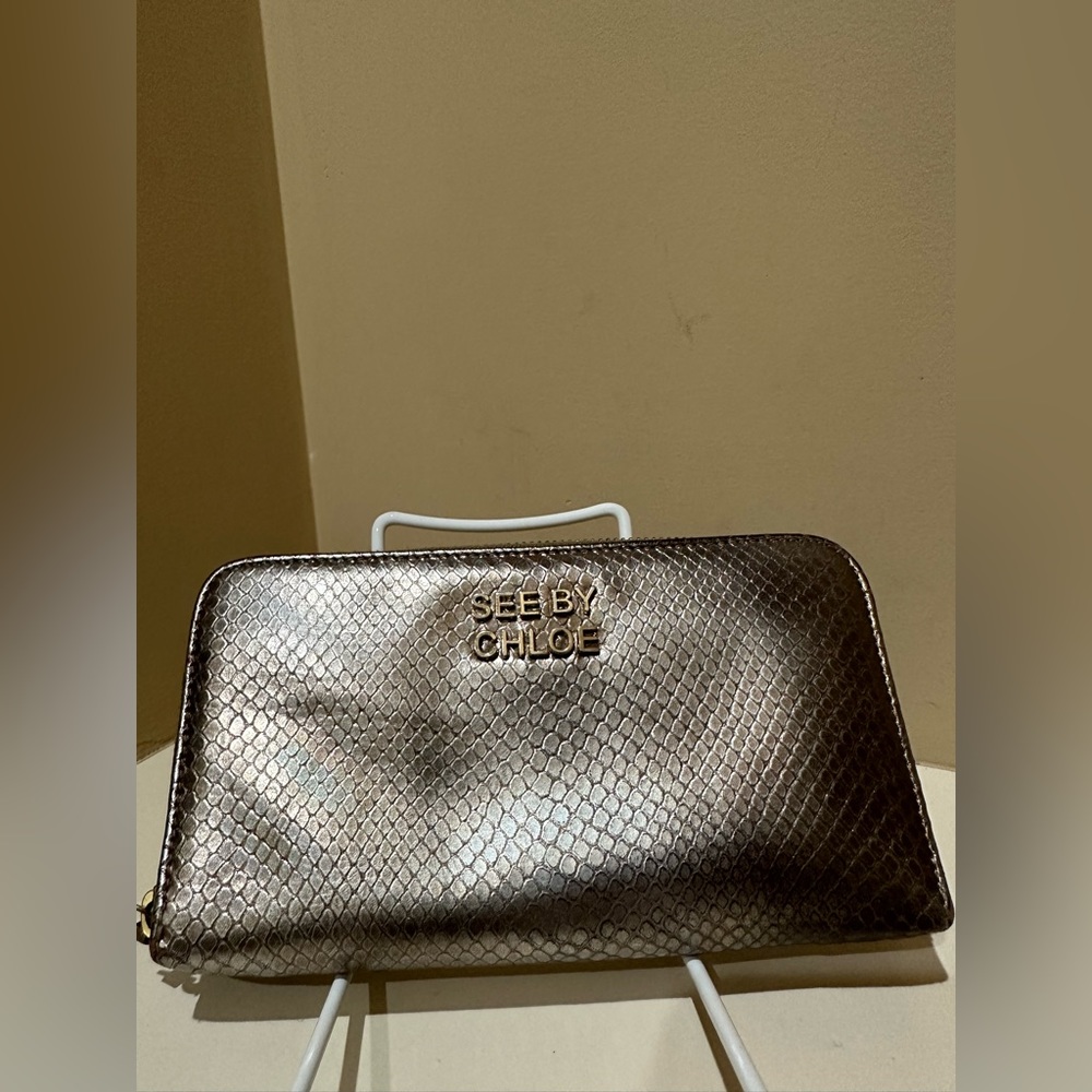 See By Chloe Metallic Leather Long Wallet